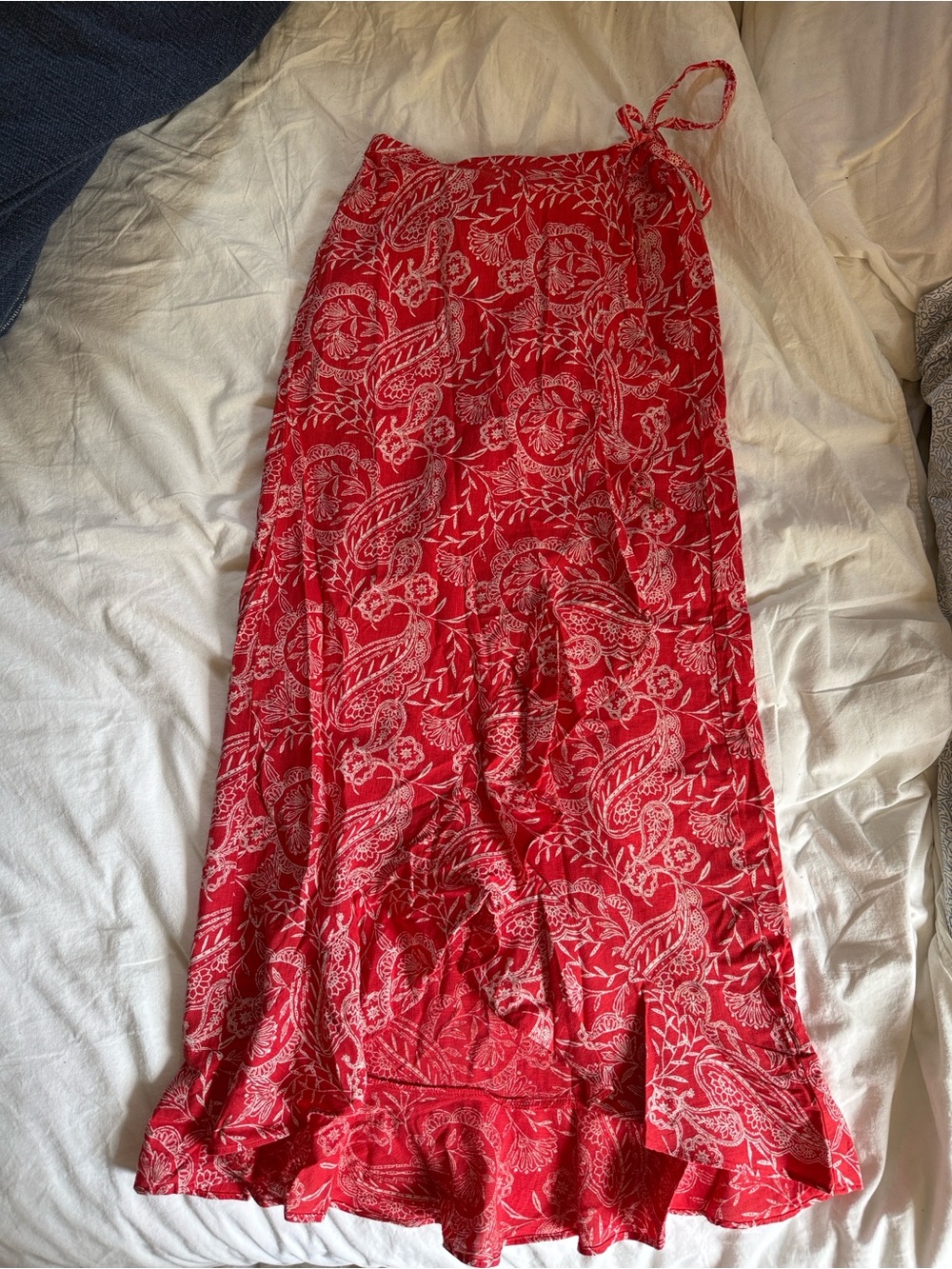 Universal Threads Red Paisley Maxi Skirt